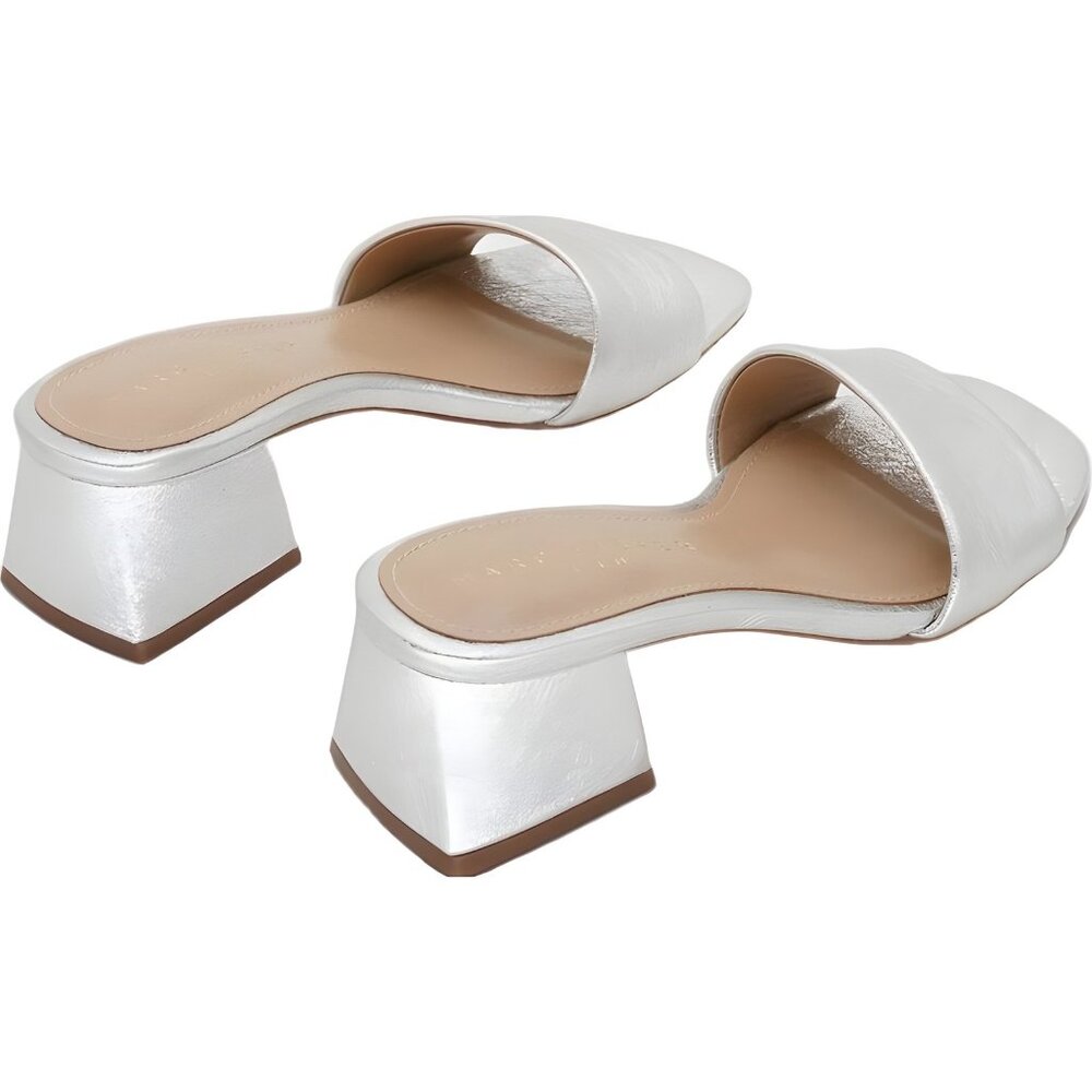 Marc Fisher Olysa Block Heel Slide Sandals White … - image 3